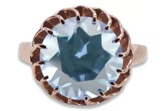 Aquamarine Original Vintage 14K Rose Gold Ring Vintage style vrc035r